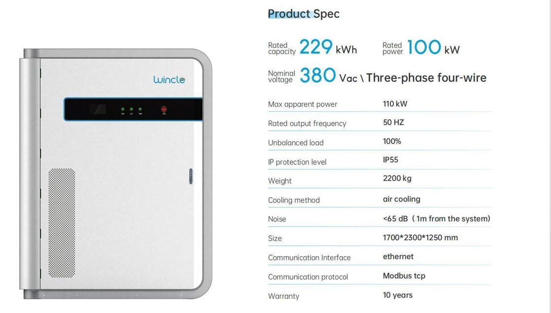 OEM ODM Sistema di accumulo di energia carico squilibrato 100% 380VAC con certificato IEC En FCC Un