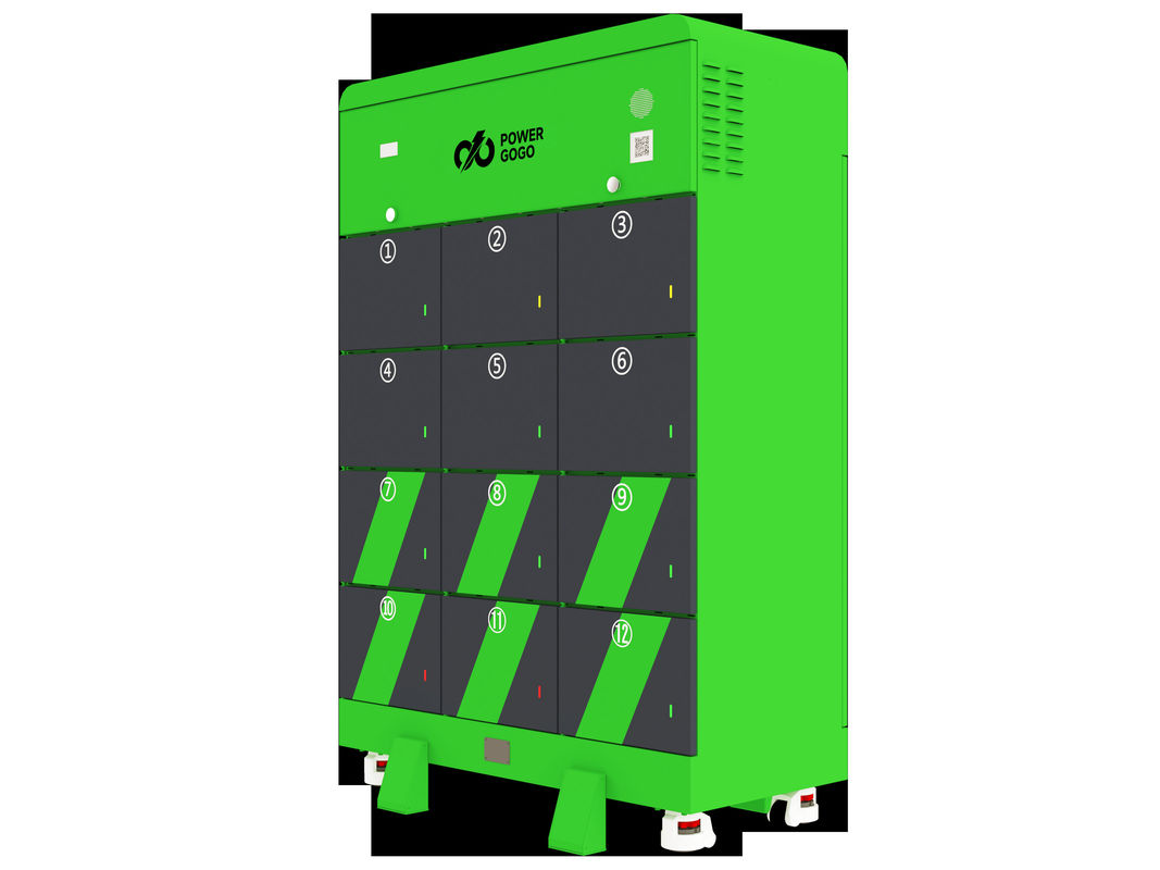 12 slot One Stop Battery Swapping Machine Scansione codice per pagare per scooter moto batteria scambiabile